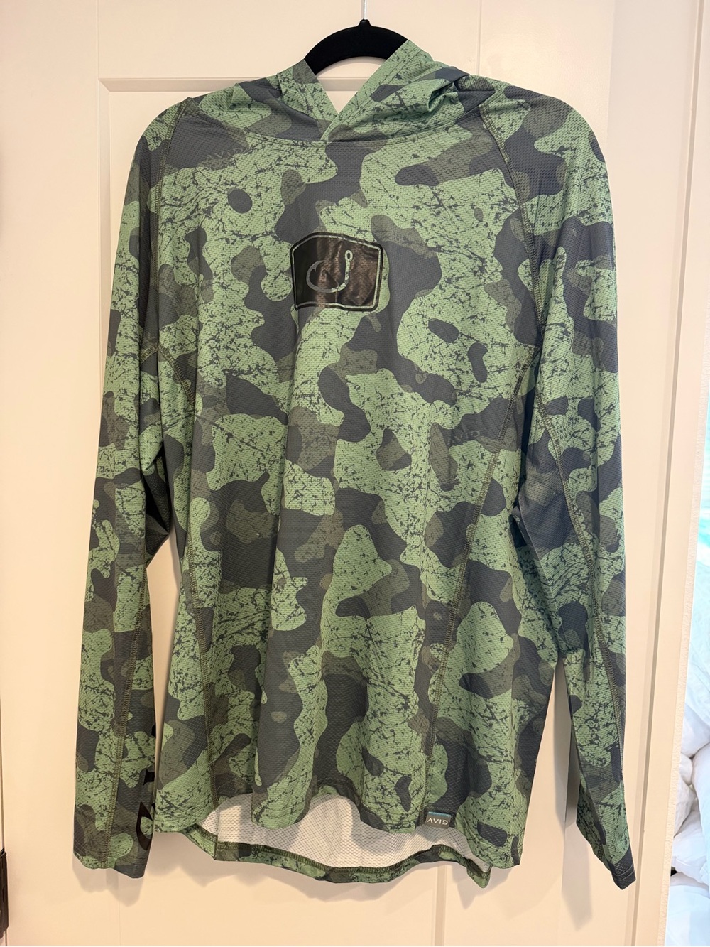 Green Camo Long Sleeve Hoodie - Logo Patch